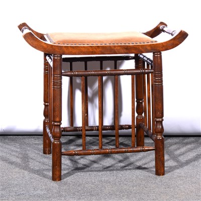 Lot 537 - Beechwood Thebes type stool, turned beechwood...