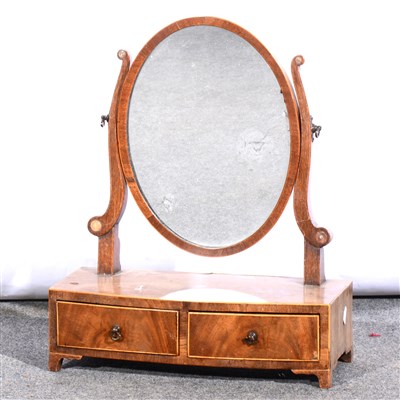 Lot 448 - Small Victorian mahogany toilet mirror