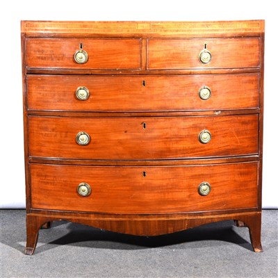 Lot 406 - Victorian inlaid mahogany bowfront chest of drawers