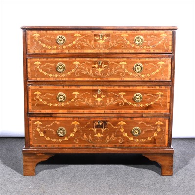 Lot 835 - A mahogany and marquetry chest of drawers