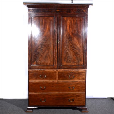 Lot 479 - A George III mahogany linen press