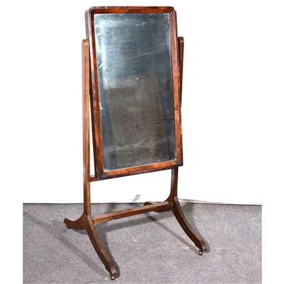 Lot 357 - A Regency style mahogany cheval mirror