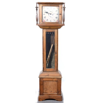 Lot 559 - A contemporary stained pine longcase clock, ...