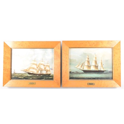 Lot 86 - Six Wedgwood & Barlaston ceramic panels, depicting clipper ships, ...