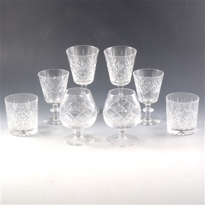Lot 18 - A set of six Edinburgh crystal wine glasses, and other glassware