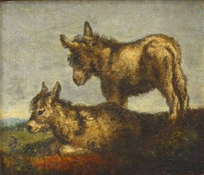 Lot 293 - English School, 19th Century, two donkeys