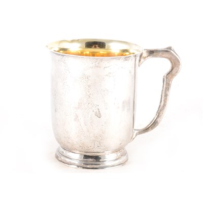 Lot 254 - A white metal tankard marked "Sterling Silver"