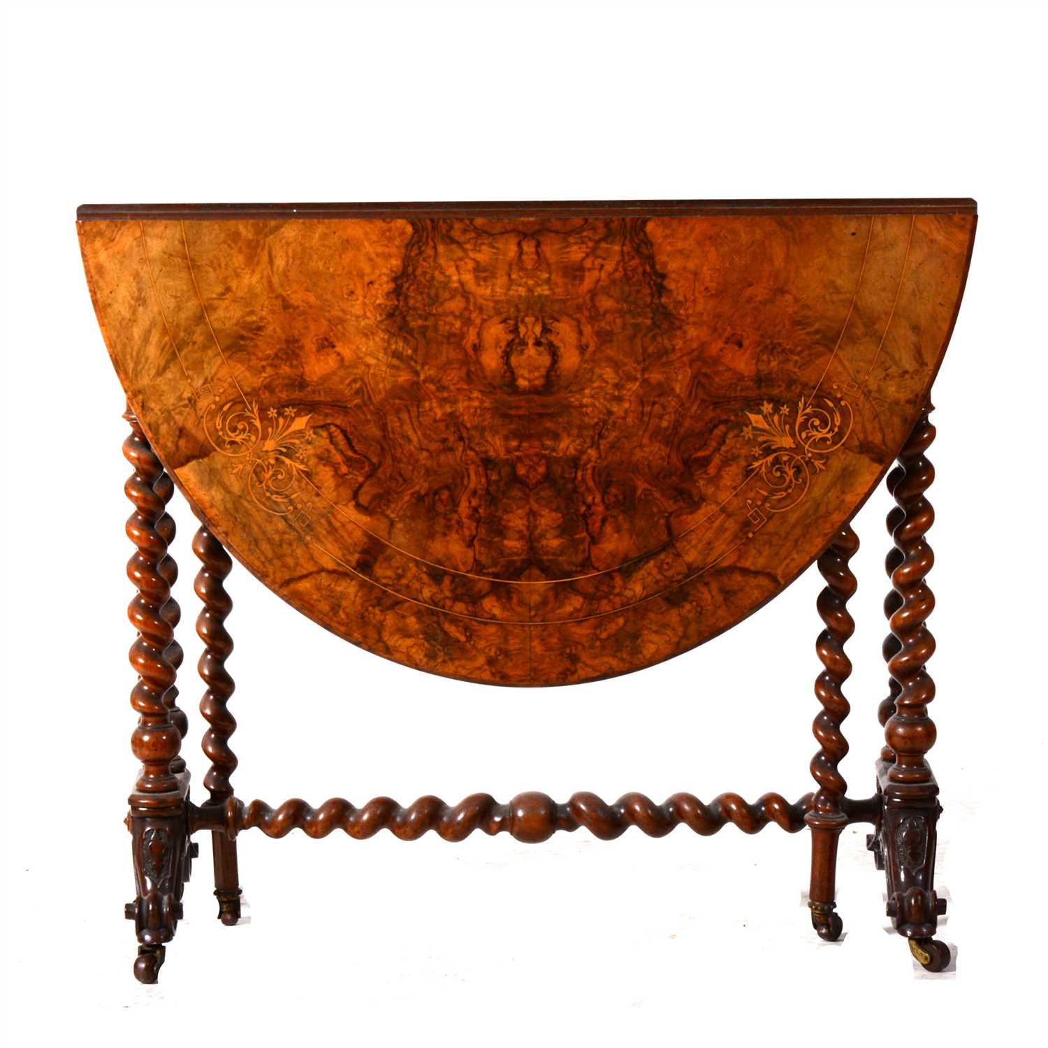 Lot 486 - A Victorian figured walnut and inlaid