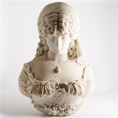 Lot 77 - A Victorian marble portrait bust of a young lady