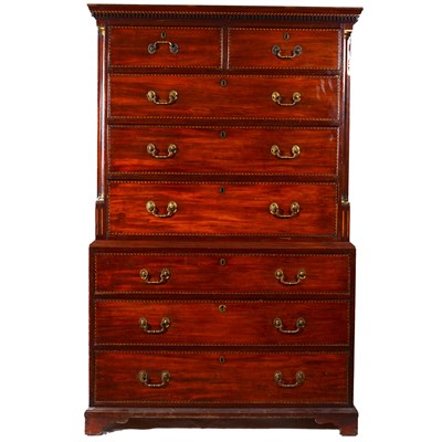Lot 447 - A George III mahogany chest on chest