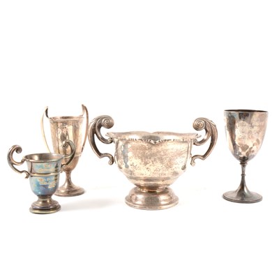 Lot 130 - Irish silver two-handled presentation vase, Dublin 1913