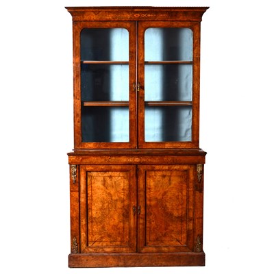 Lot 488 - A Victorian figured walnut bookcase