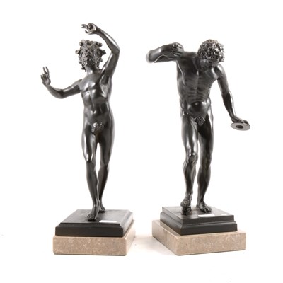 Lot 96 - Two composition sculptures after the Antiques, Bacchus, and Dancing Fawn