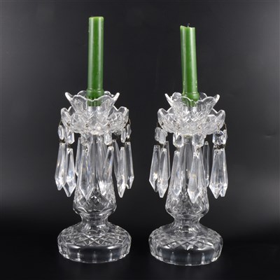 Lot 78 - Waterford two-light candelabra, and pair of matching candlesticks.