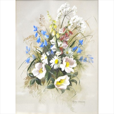 Lot 452 - Mary Brown, Still life of flowers, oil on...