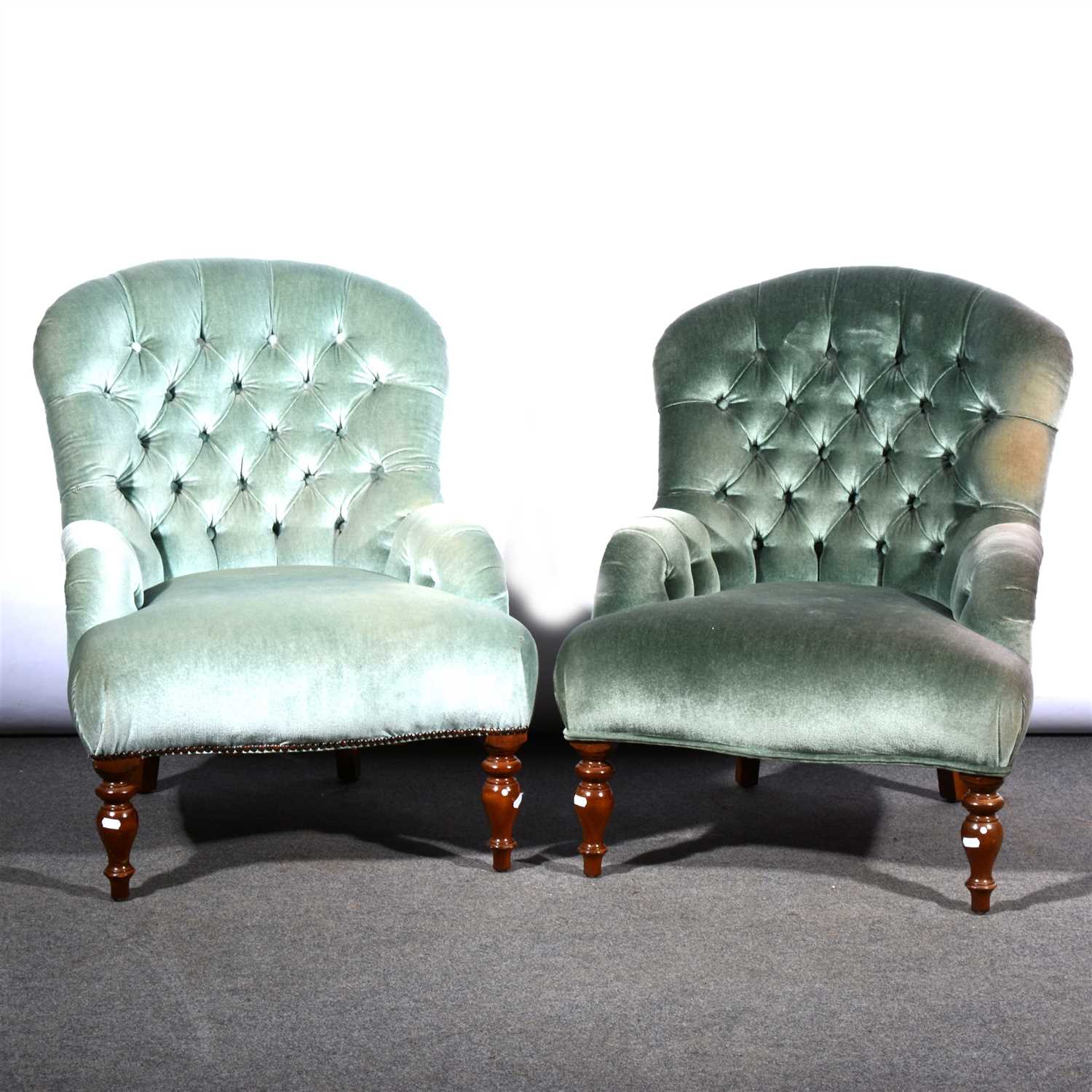 Lot 547 - Pair of reproduction Victorian style nursing chairs