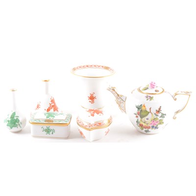 Lot 80 - A Herend porcelain teapot, and other Herend tableware