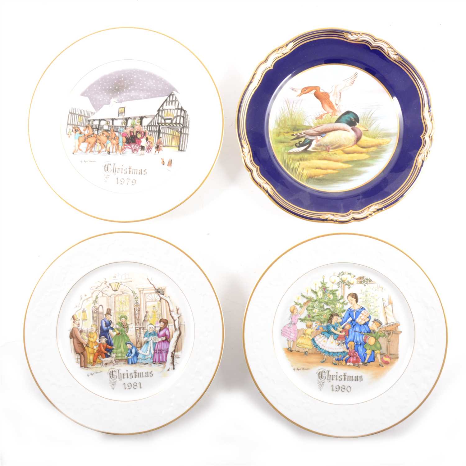 Lot 98 - A collection of Spode cabinet plates, and Worcester Christmas plates
