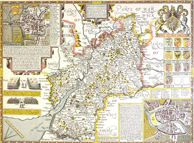 Lot 316 - Robert Morden, Durham, hand-coloured county map, ...