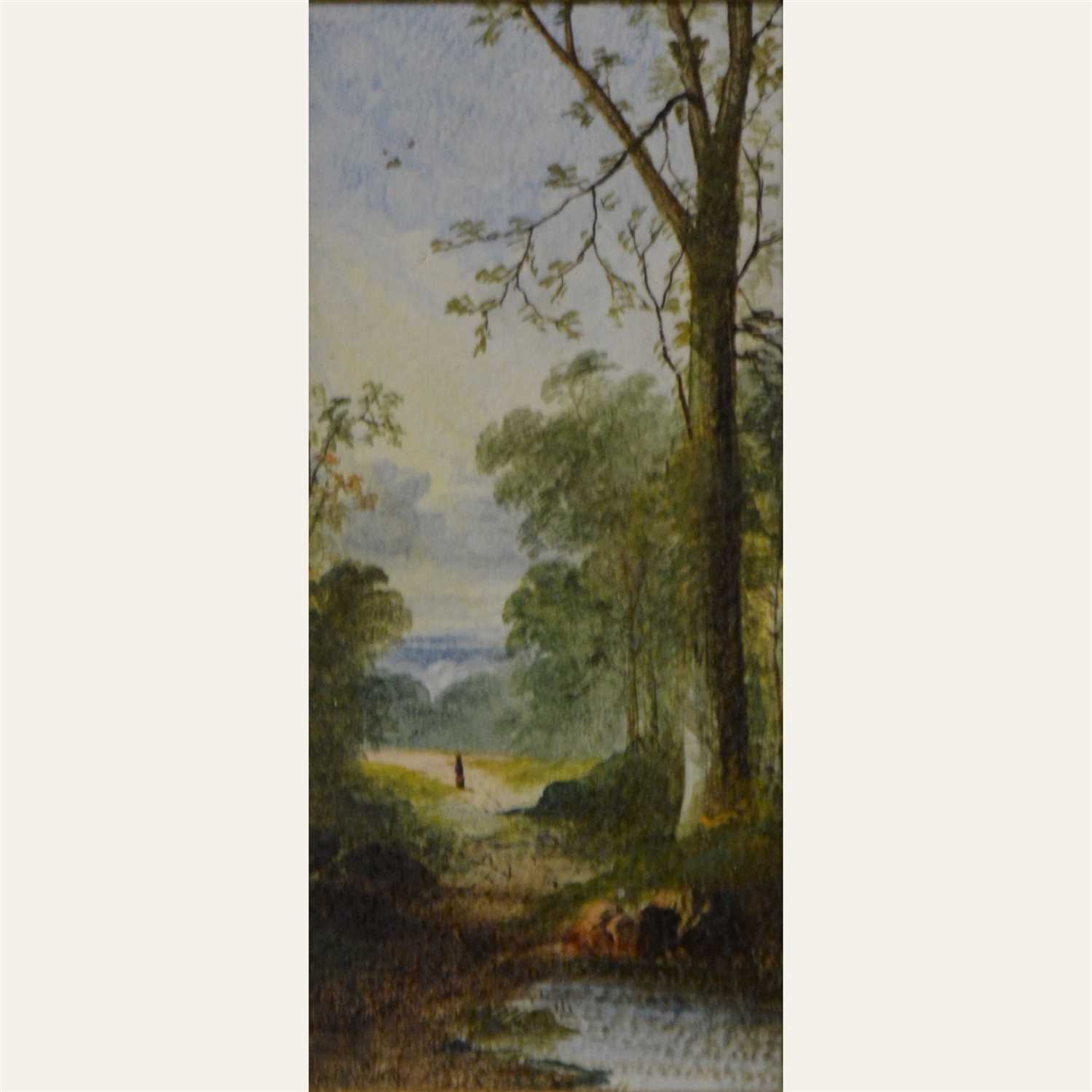 Lot 258 - Continental School, a pair of landscapes, oil on ceramic panels