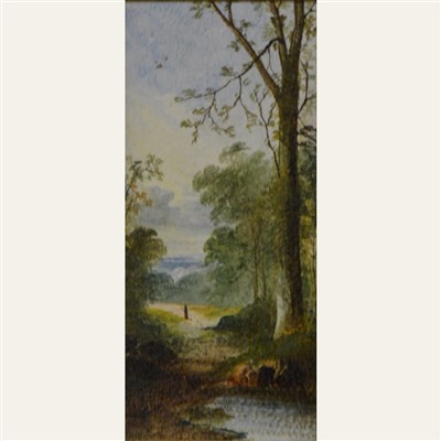 Lot 258 - Continental School, a pair of landscapes, oil on ceramic panels