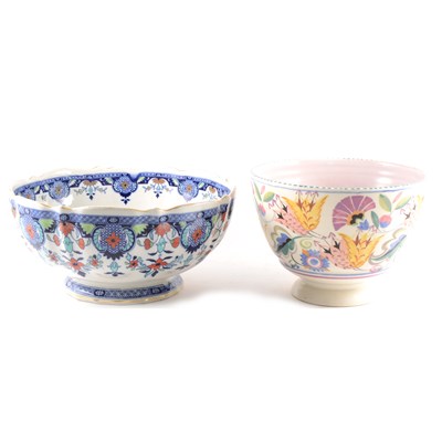 Lot 104 - A Poole Pottery bowl, floral decoration, ...