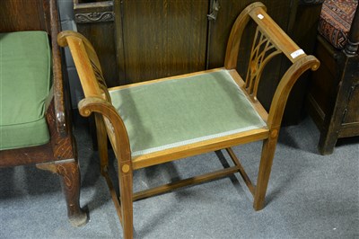 Lot 472 - An Edwardian inlaid mahogany dressing table stool