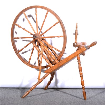 Lot 453 - Stained wood spinning wheel