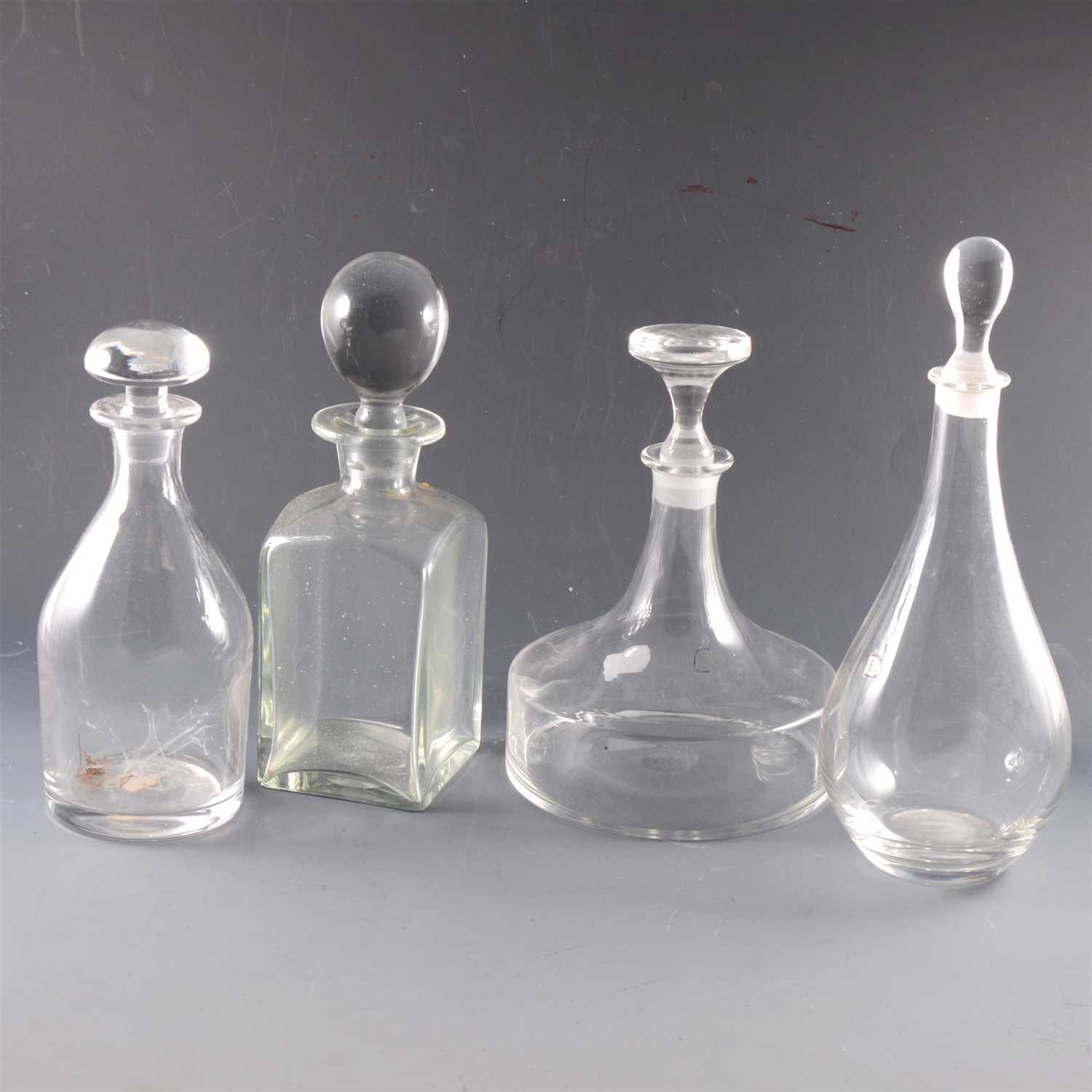 Lot 47 - A collection of modern glass decanters, Dartington, Whitefriars, ...