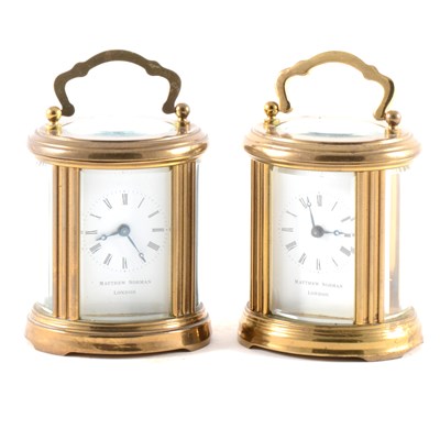 Lot 180 - Two French brass case carriage clocks, ...