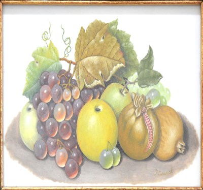 Lot 516 - J. Dewick, Still lifes of fruit, a pair of painted panels