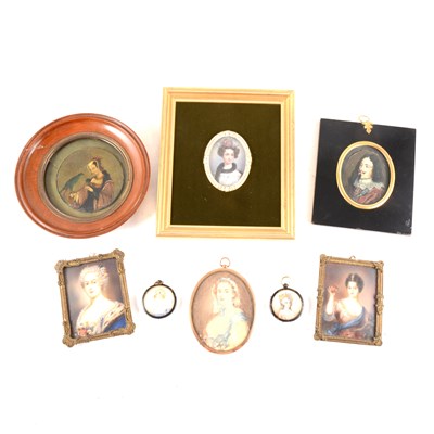 Lot 231 - An oval portrait miniature, 20th Century, probably Nell Gwynn, ...