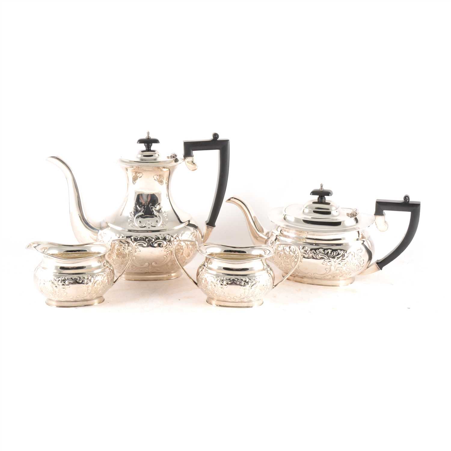 Lot 175 - A modern silver four piece tea set by Parkin Silversmiths Ltd