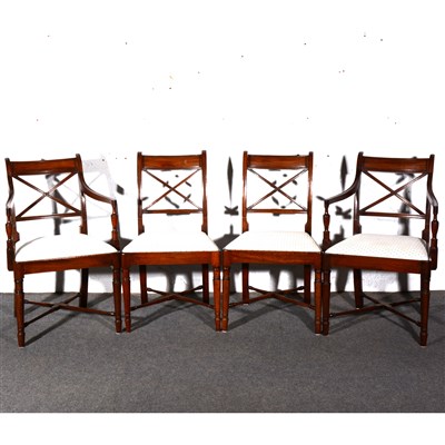 Lot 418 - A set of ten Regency pattern mahogany dining chairs, ...