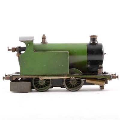 Lot 4 - Scratch built tank locomotive, O gauge scale, like steam, green livery.