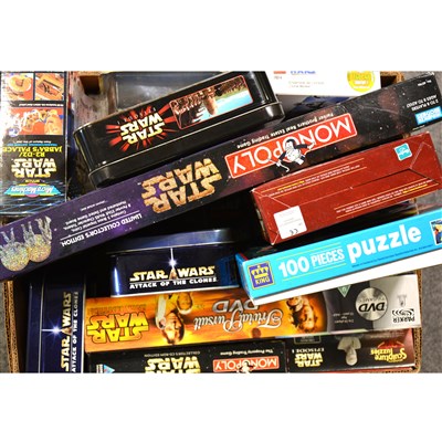 Lot 214 - Star Wars toys and boardgames; a good quantity including Monopoly, Lego etc.