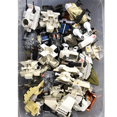 Lot 208 - Original Star Wars vehicles; a large quantity of small Star Wars ships, vehicles and droids, all (a/f), one tub full.