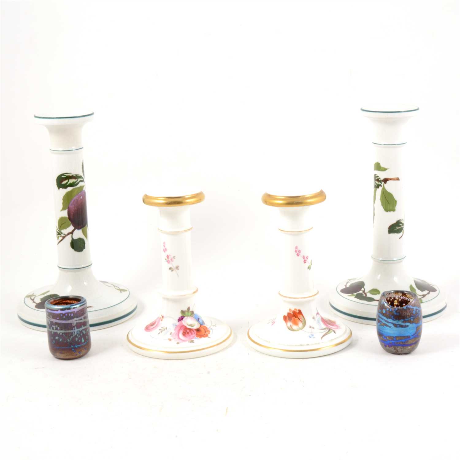 Lot 87 - Pair of Villeroy and Boch candlesticks; ...