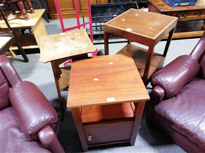 Lot 636 - Victorian mahogany washstand, square top, the undertier with a single drawer, width 40cm