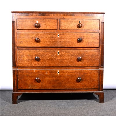 Lot 660 - George IV oak chest of drawers