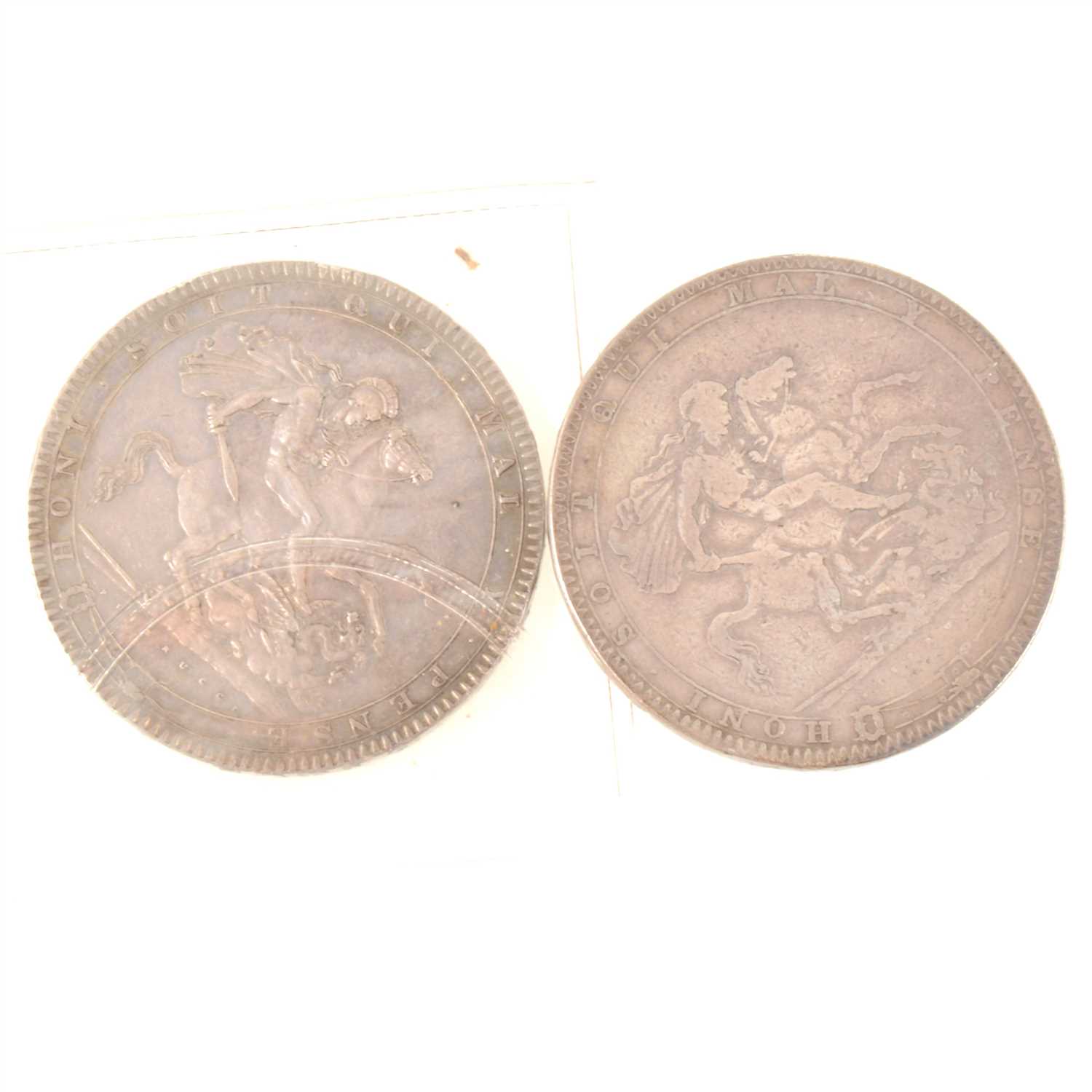 Lot 352 - Two George III silver crowns