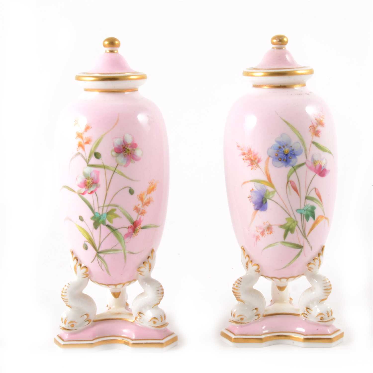 Lot 49 - A pair of vases and covers by Grainger & Co, ...