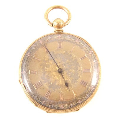 Lot 428 - An 18K open face pocket watch