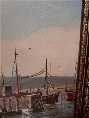 Lot 529 - William H. Stockman, Brixham Harbour, oil on canvas