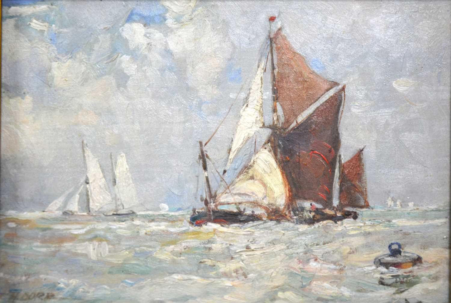 Lot 294 - Harry Dorr, Thames Barge at Sea, ...