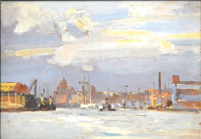 Lot 464 - Harry Dorr, Yarmouth Harbour, oil on board