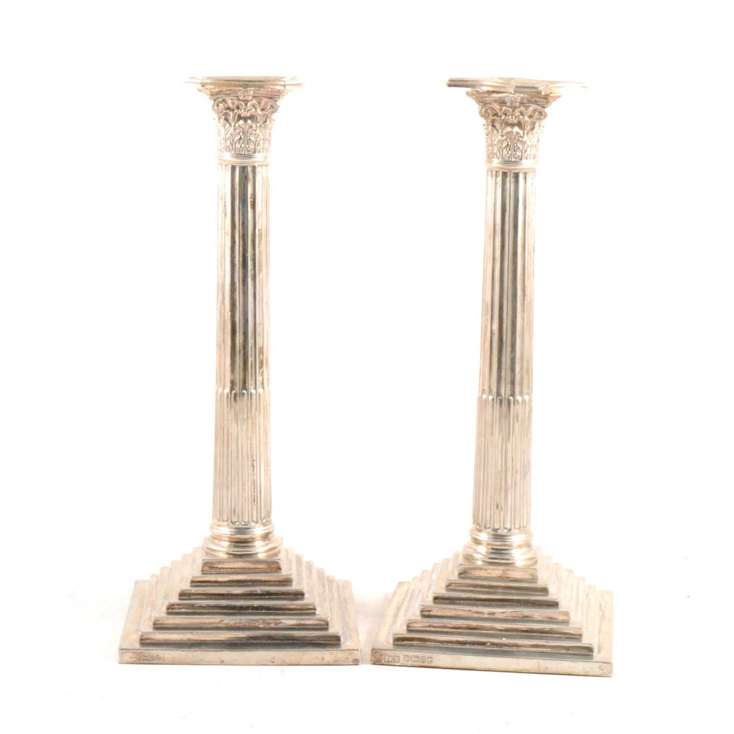 Lot 174 - A pair of Victorian silver candlesticks