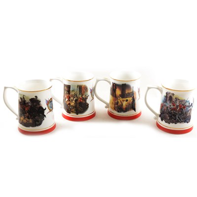 Lot 19 - A set of seven bone china Danbury Mint tankards, for The Army Benevolent Fund