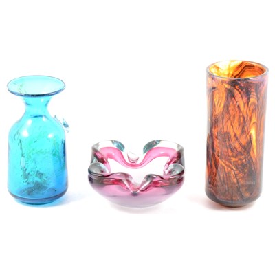 Lot 219 - A Mdina coloured glass cylindrical vase, 90cm