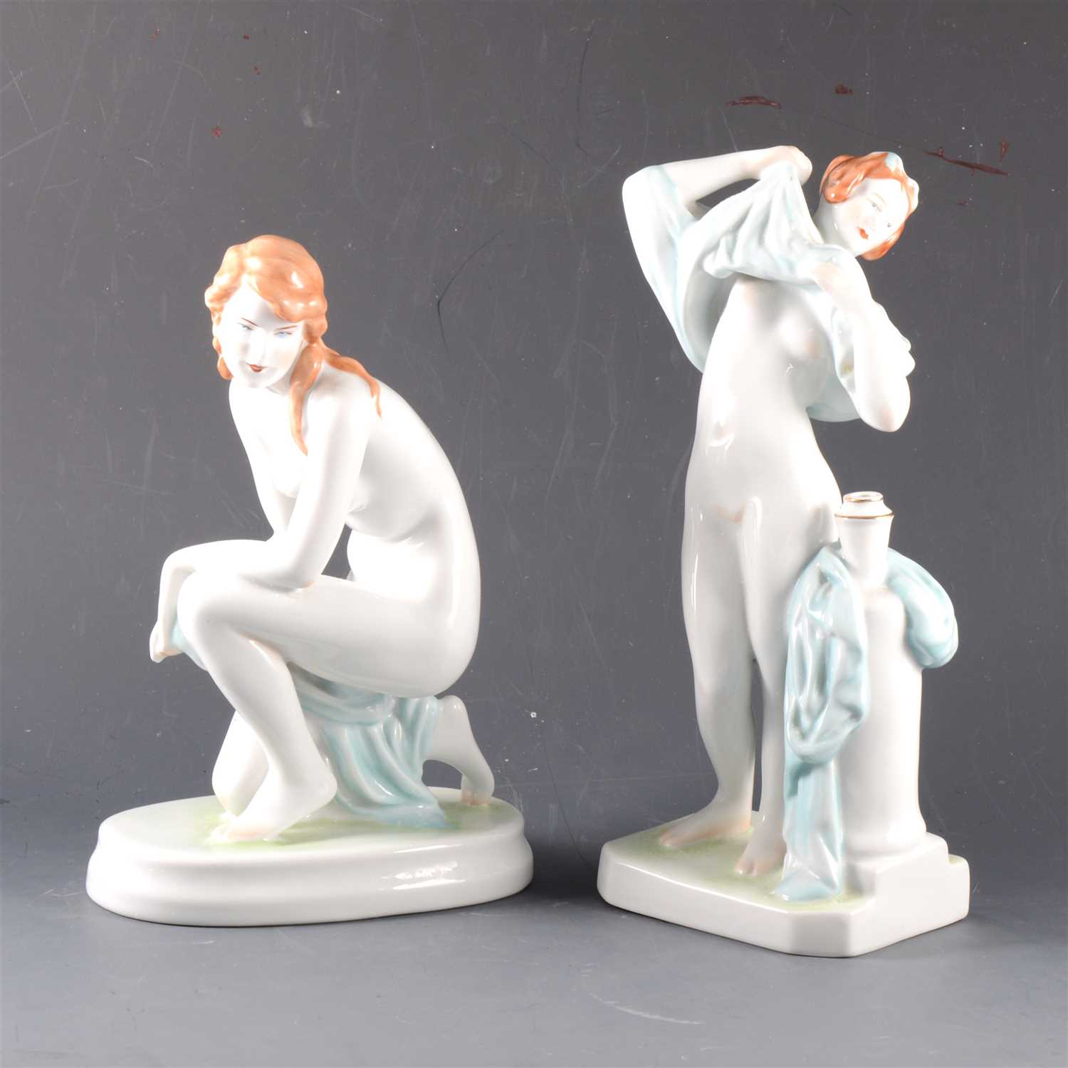 Lot 2 - Two modern Zsolnay Pecs porcelain figures